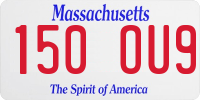 MA license plate 150OU9