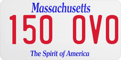 MA license plate 150OV0