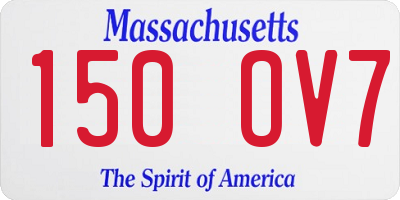 MA license plate 150OV7