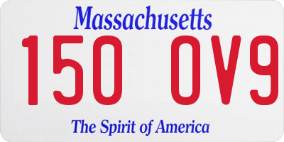 MA license plate 150OV9