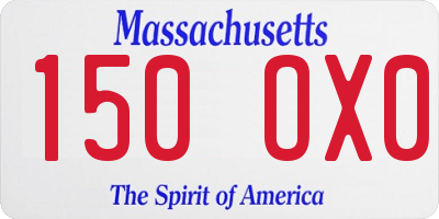 MA license plate 150OX0