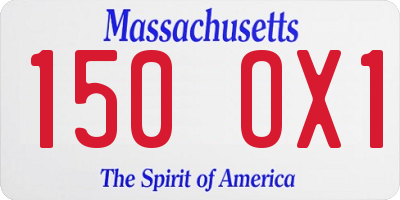 MA license plate 150OX1