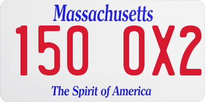MA license plate 150OX2