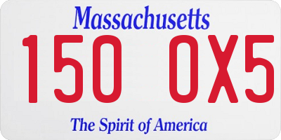 MA license plate 150OX5