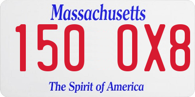 MA license plate 150OX8