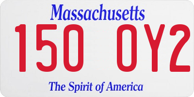 MA license plate 150OY2