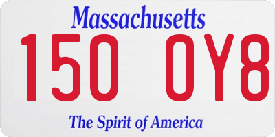 MA license plate 150OY8
