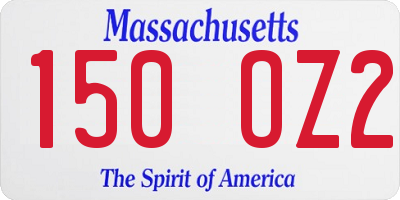 MA license plate 150OZ2