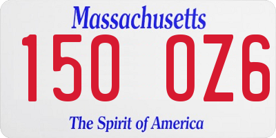 MA license plate 150OZ6