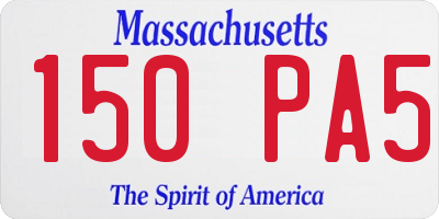 MA license plate 150PA5