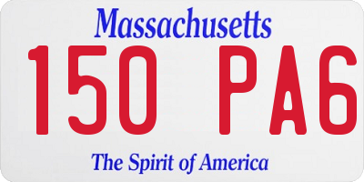 MA license plate 150PA6