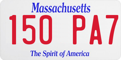 MA license plate 150PA7