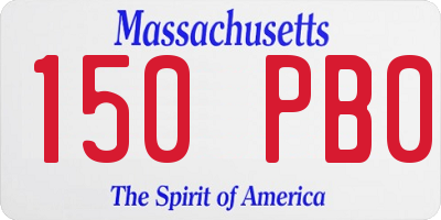 MA license plate 150PB0