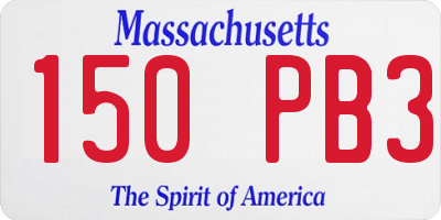 MA license plate 150PB3