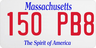 MA license plate 150PB8