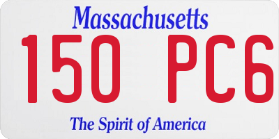 MA license plate 150PC6