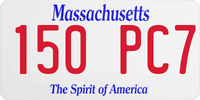 MA license plate 150PC7