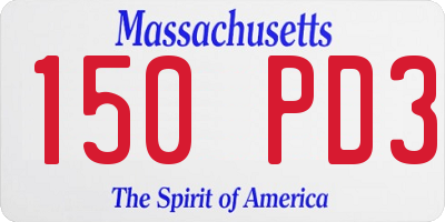 MA license plate 150PD3