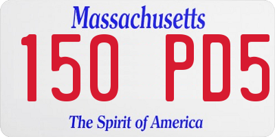 MA license plate 150PD5
