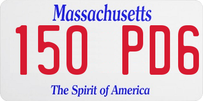 MA license plate 150PD6