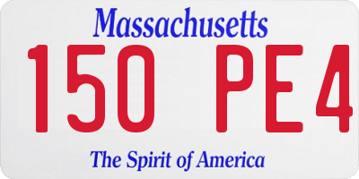 MA license plate 150PE4
