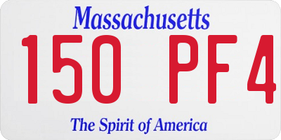 MA license plate 150PF4