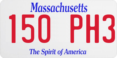 MA license plate 150PH3