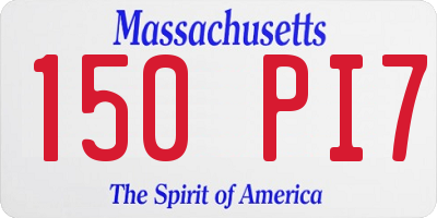 MA license plate 150PI7