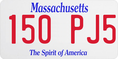 MA license plate 150PJ5