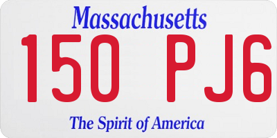 MA license plate 150PJ6