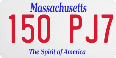 MA license plate 150PJ7
