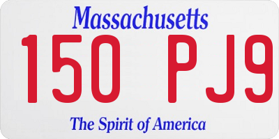 MA license plate 150PJ9