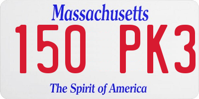 MA license plate 150PK3