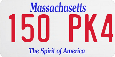 MA license plate 150PK4