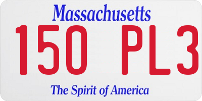 MA license plate 150PL3