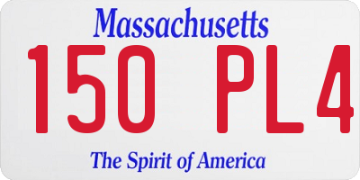 MA license plate 150PL4
