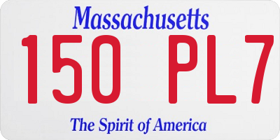 MA license plate 150PL7