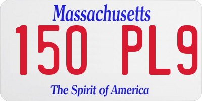 MA license plate 150PL9