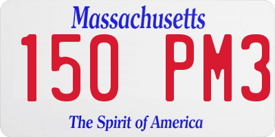 MA license plate 150PM3