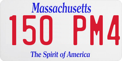 MA license plate 150PM4