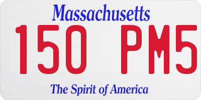 MA license plate 150PM5