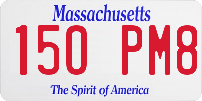 MA license plate 150PM8