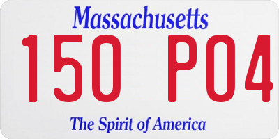 MA license plate 150PO4