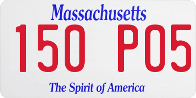 MA license plate 150PO5