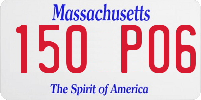 MA license plate 150PO6