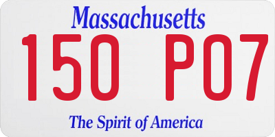 MA license plate 150PO7