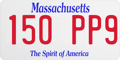 MA license plate 150PP9