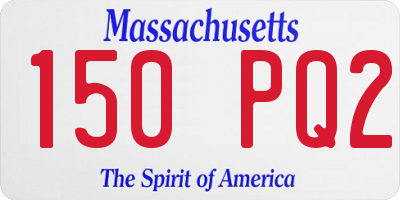 MA license plate 150PQ2