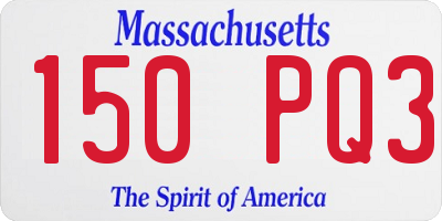 MA license plate 150PQ3