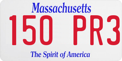 MA license plate 150PR3